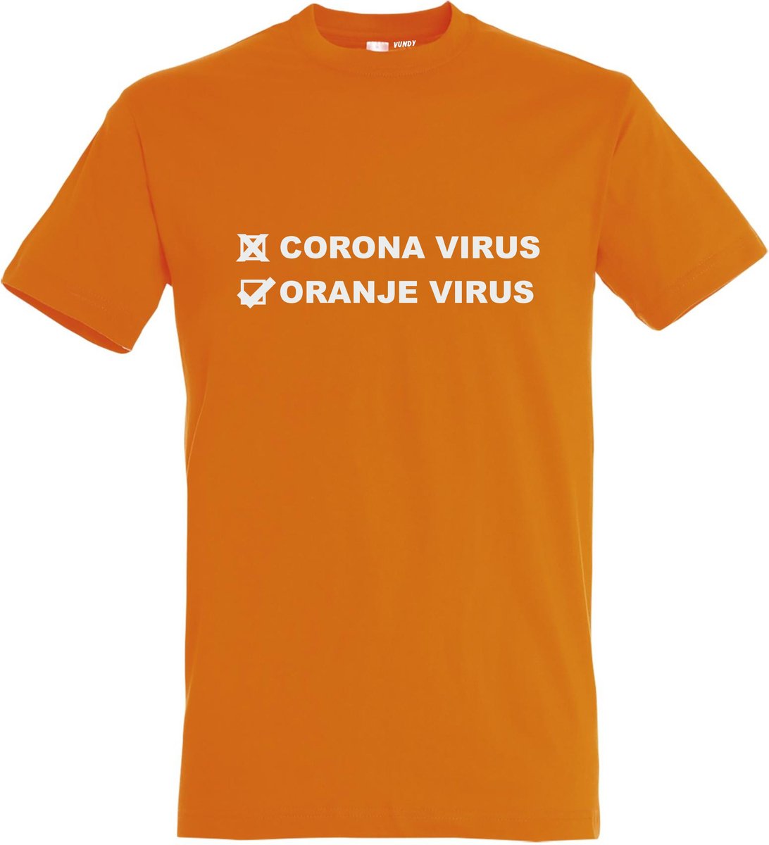 T-shirt Corona virus / oranje virus | Koningsdag | oranje shirt | Koningsdag kleding | Oranje | maat 4XL